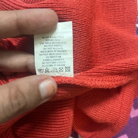 Kimono Style Bright Orange Sweater - Picture 5 of 7